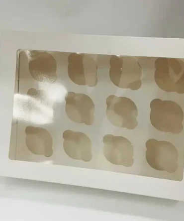 12 Cupcake Holder Box with clear window lid